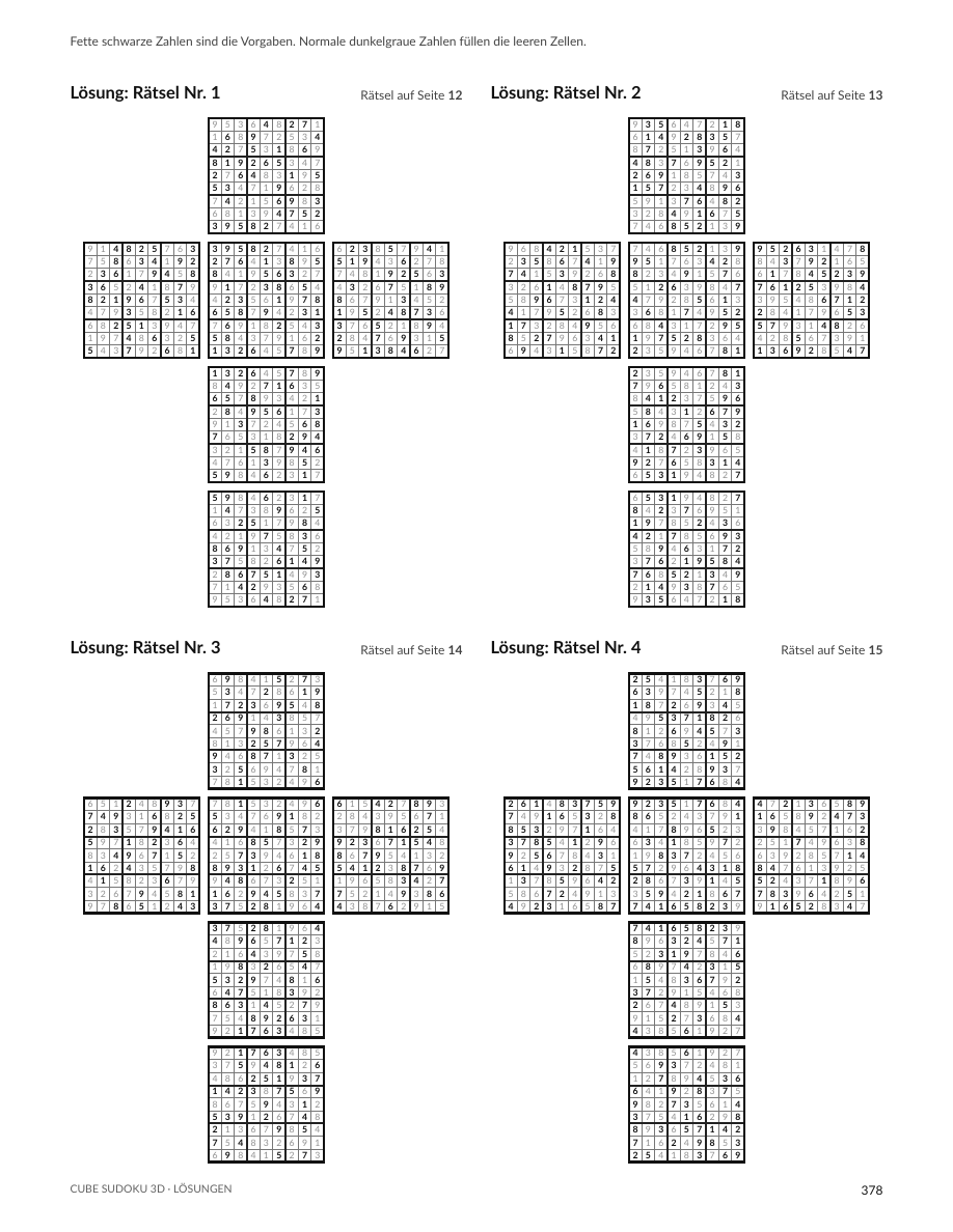 365 Rätsel: Ein Jahr 3D-Sudoku
