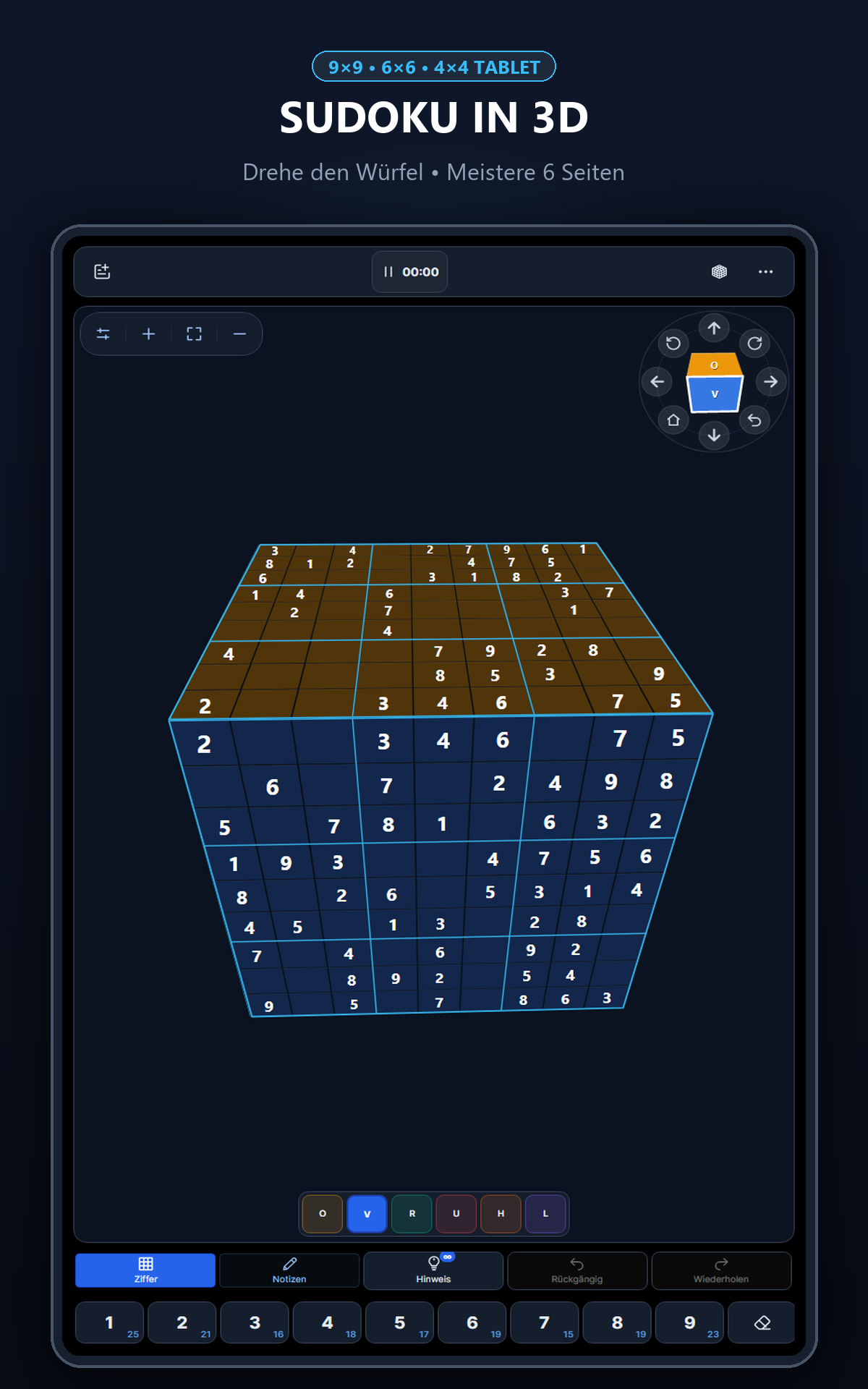 Cube Sudoku 3D auf einem Tablet