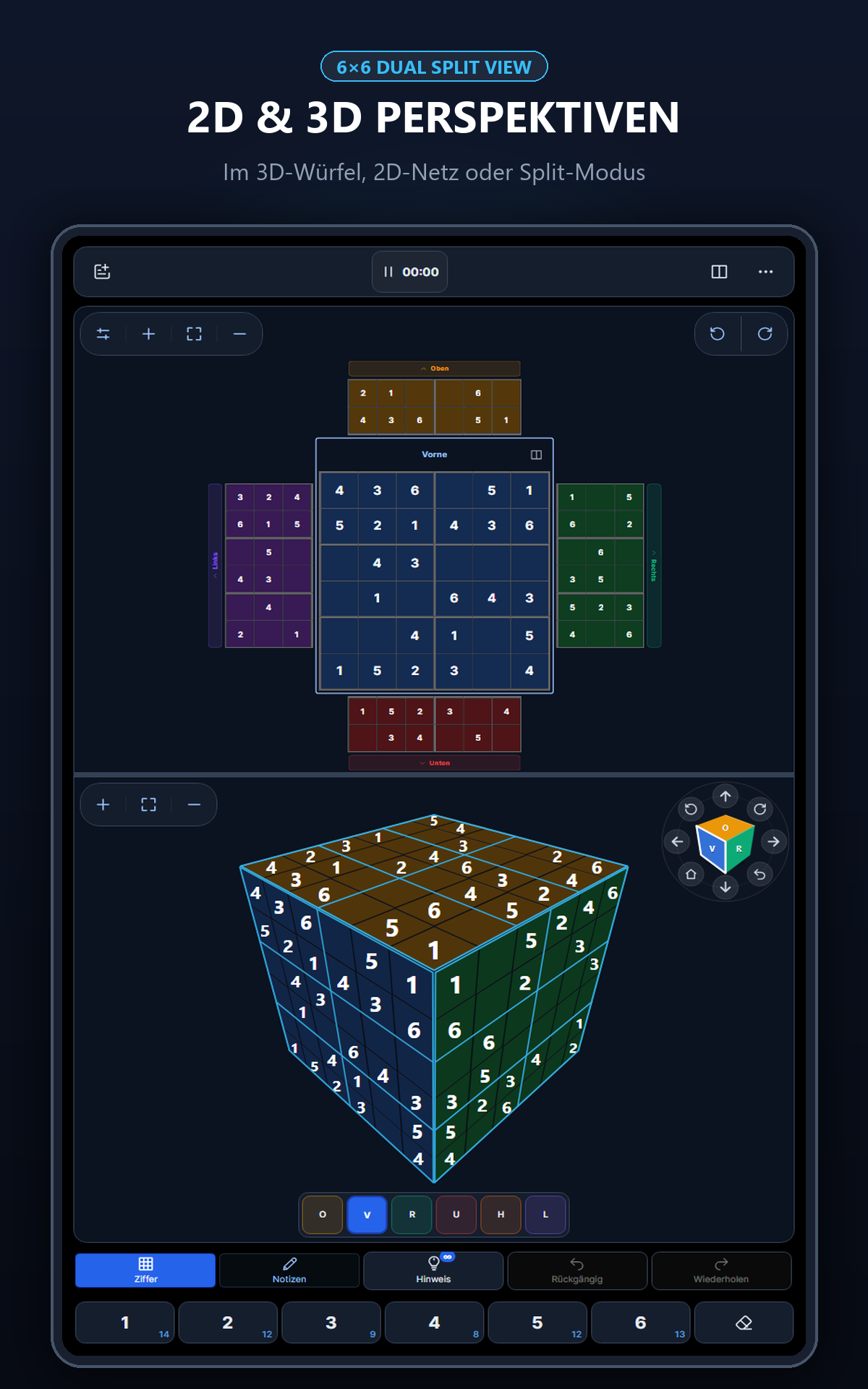 Cube Sudoku 3D auf einem Tablet