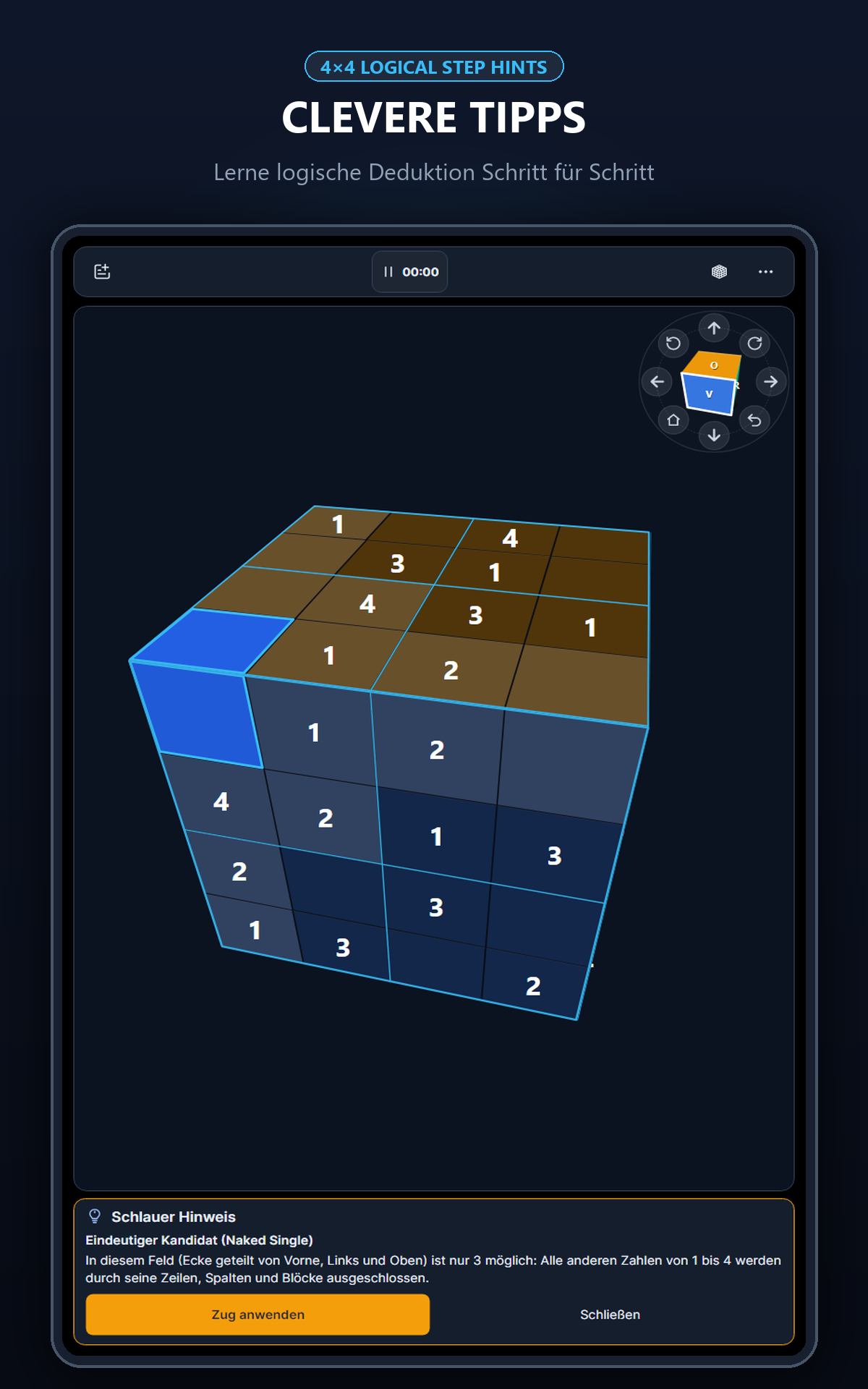 Cube Sudoku 3D auf einem Tablet