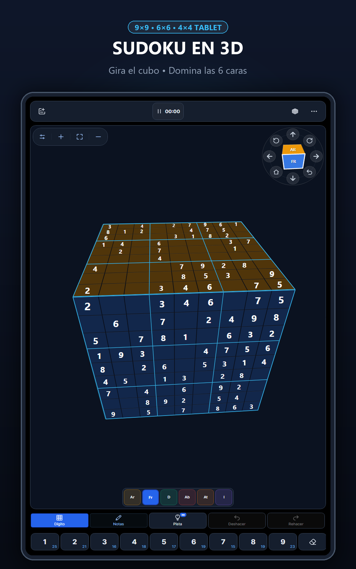 Cube Sudoku 3D en una tableta