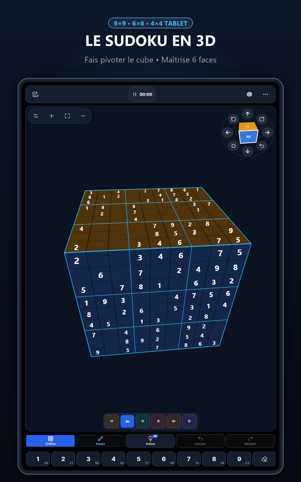 Cube Sudoku 3D sur tablette