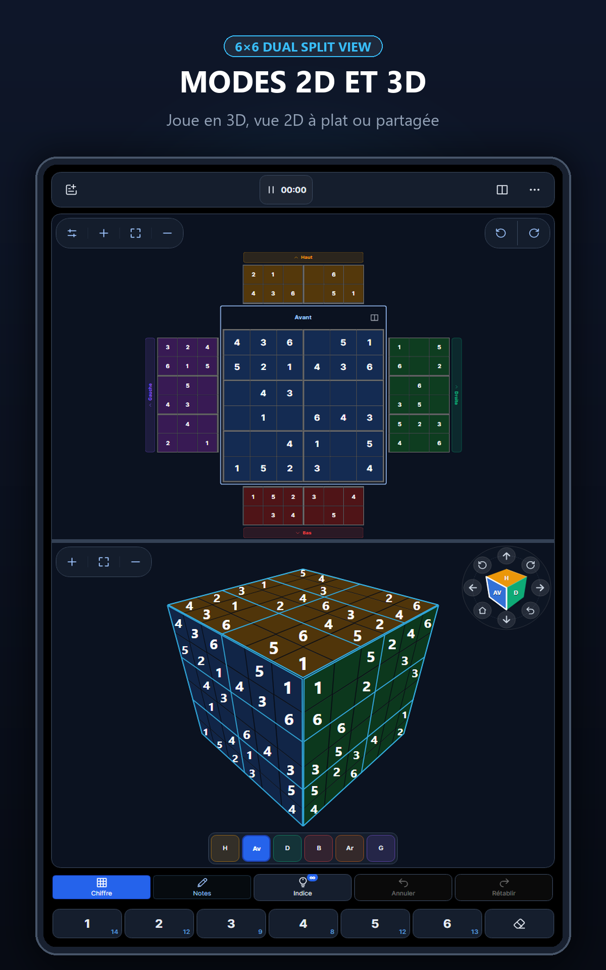 Cube Sudoku 3D sur tablette