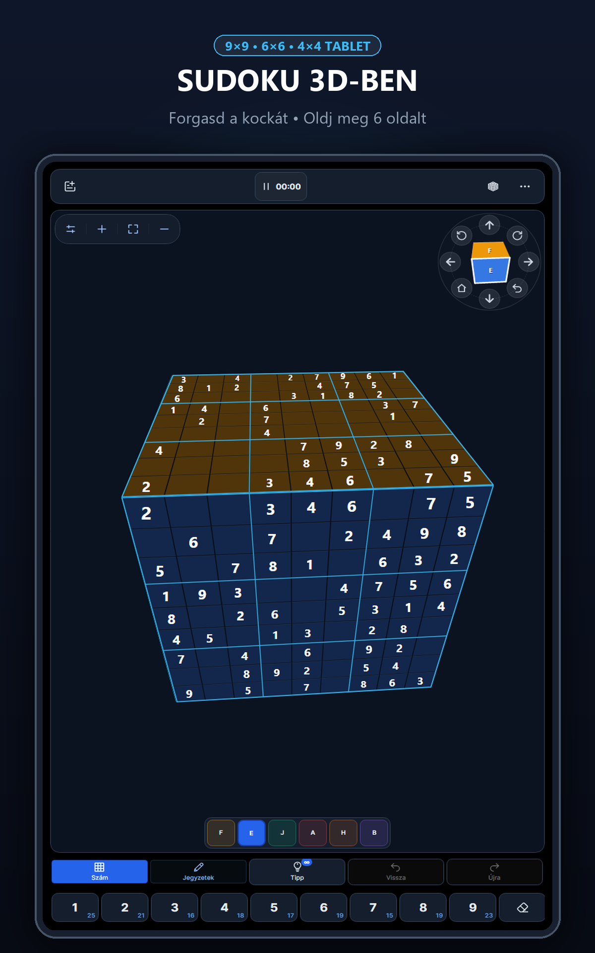 Cube Sudoku 3D táblagépen