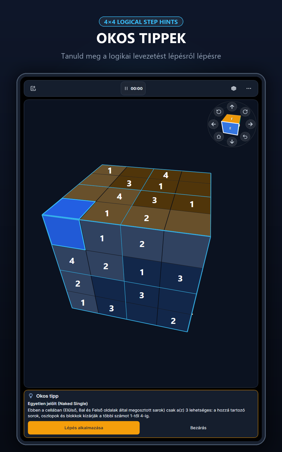 Cube Sudoku 3D táblagépen