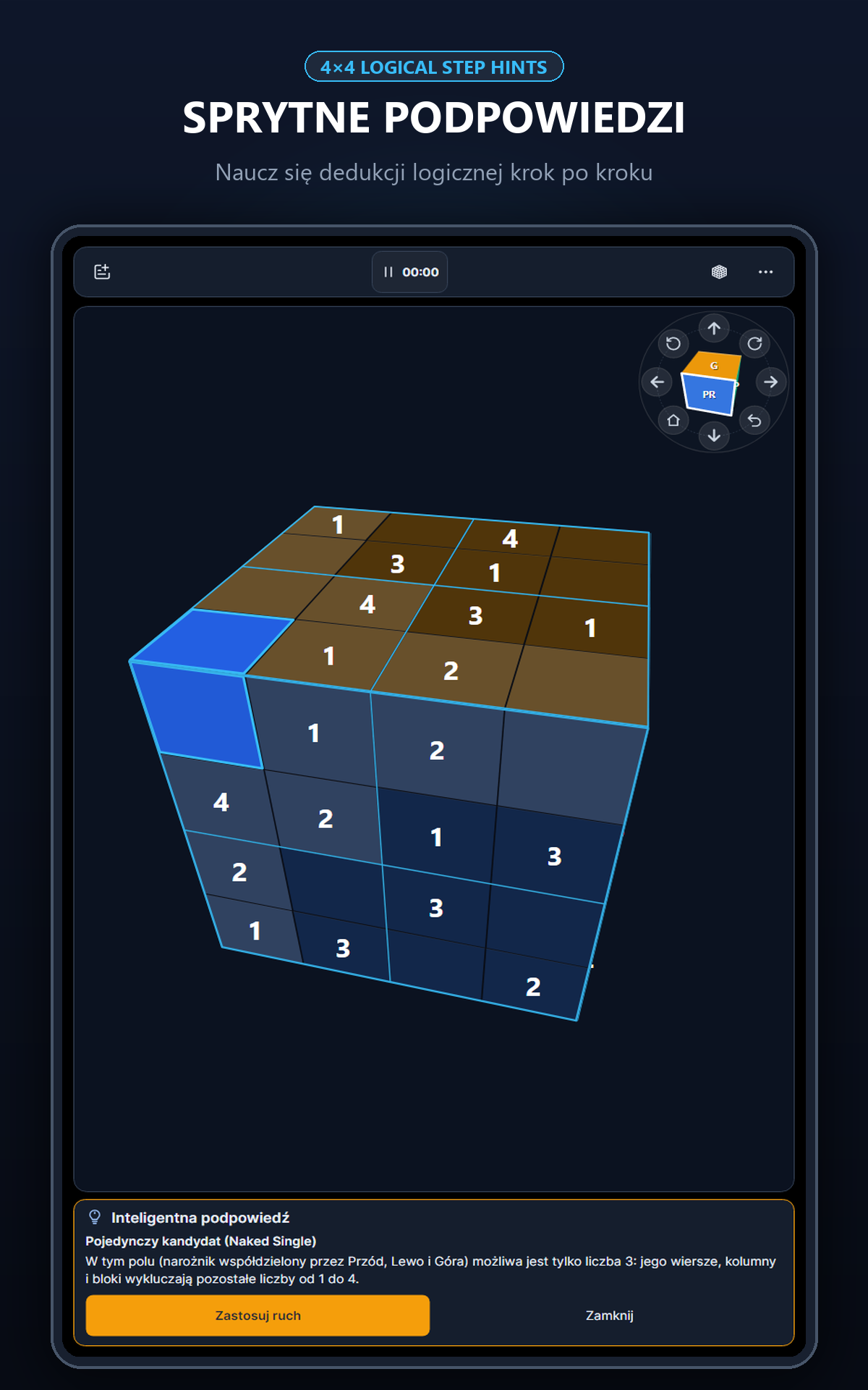 Cube Sudoku 3D na tablecie